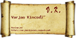 Varjas Kincső névjegykártya